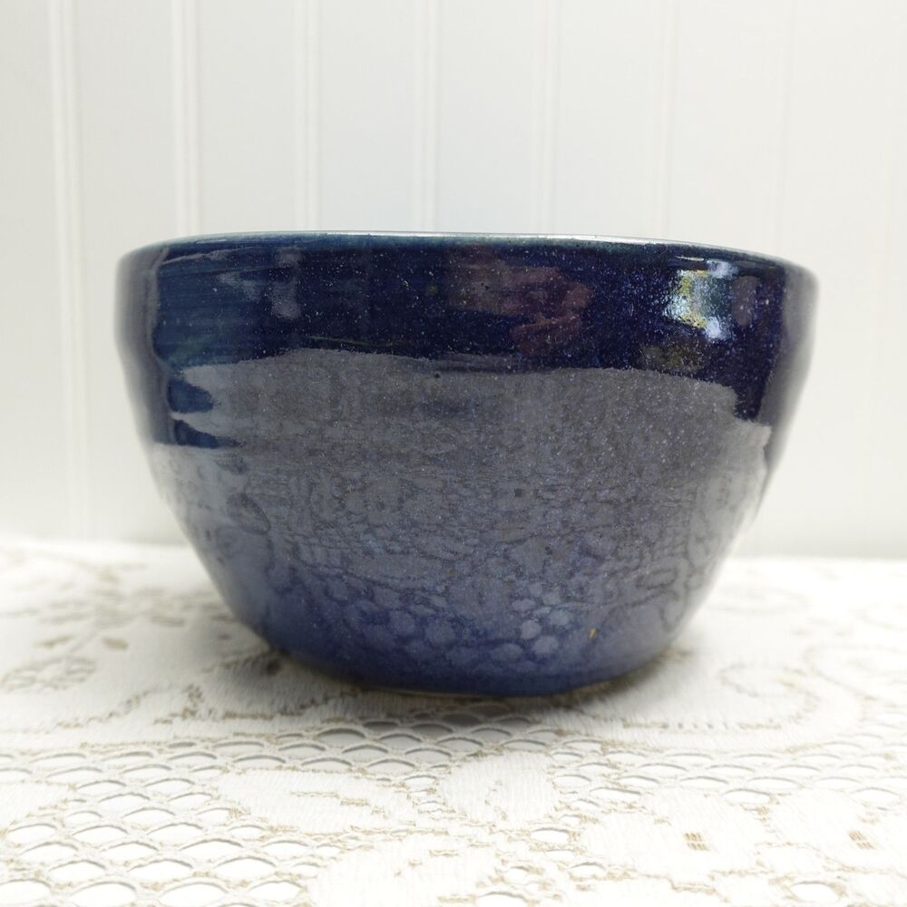 Studio Pottery Blue Glazed Bowl Signed by the Artist Art Pottery